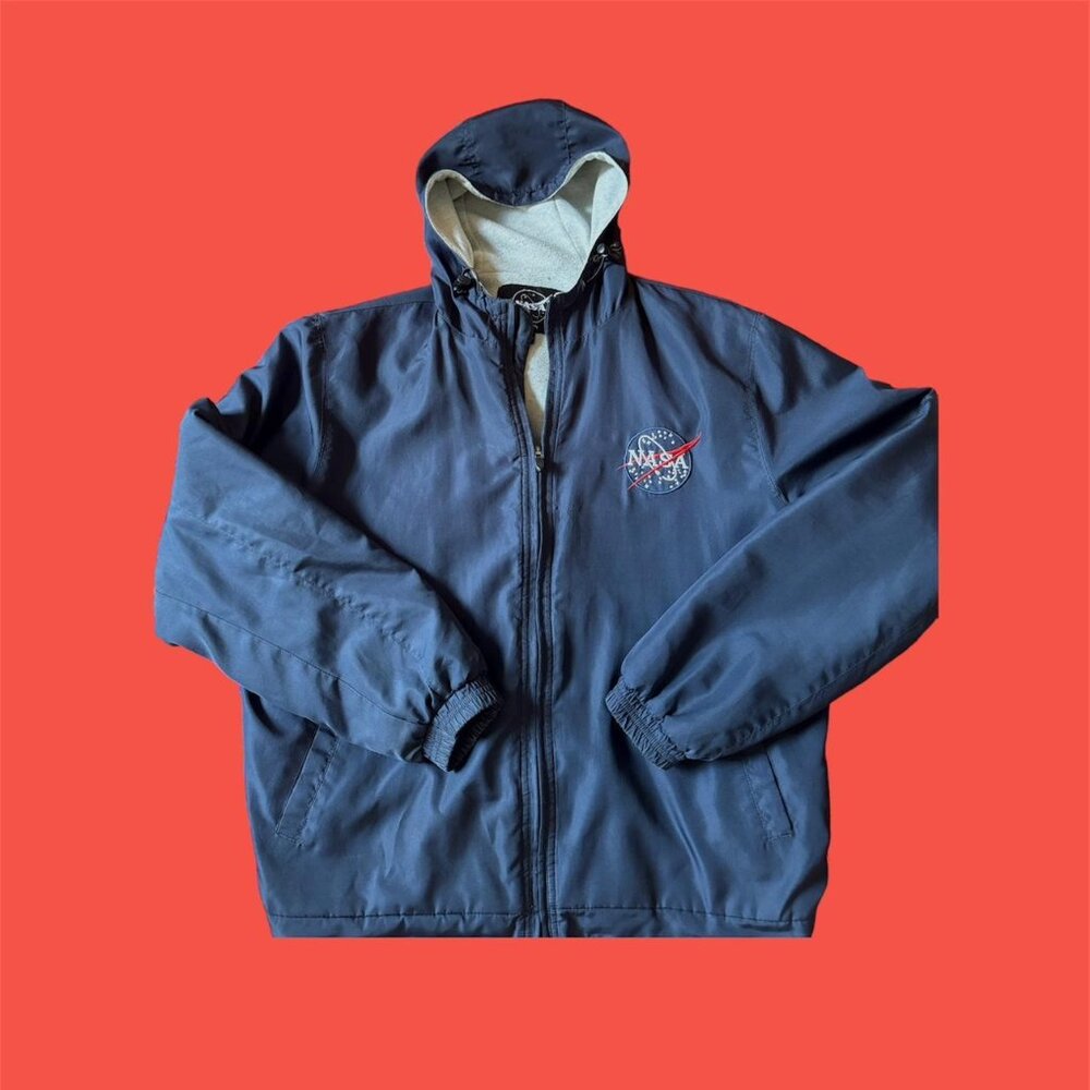 NASA unisex flight zip up bomber jacket with hoodie